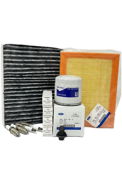 Ford Fiesta 1.25 1.4 1.6 Benzinli Filtre Bakım Seti 2002-2008 Hava+Yağ+K.Polen Filtresi+Buji Seti