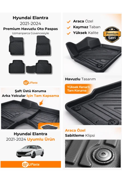Hyundai Elantra 2021-2024 Havuzlu Paspas Takımı UParts