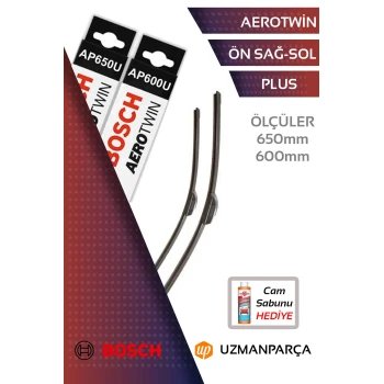 Bosch 3397006952+3397006951 650 mm + 600 mm Muz Tipi Aerotwin Ön Silecek Seti AP650U+AP600U