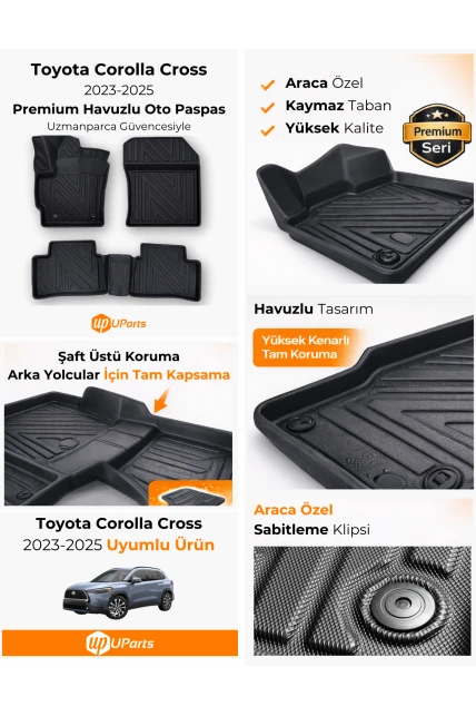 Toyota Corolla Cross 2023-2025 Havuzlu Paspas Takımı UParts
