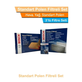 BMW 4 Serisi F32 4.18i Bosch Filtre Bakım Seti 2015-2019 Hava+Yağ+Standart Polen
