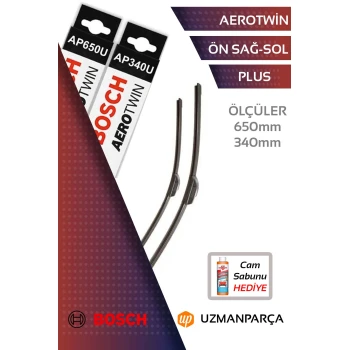 Bosch 3397006952+3397006941 650 mm + 340 mm Muz Tipi Aerotwin Ön Silecek Seti AP650U+AP340U