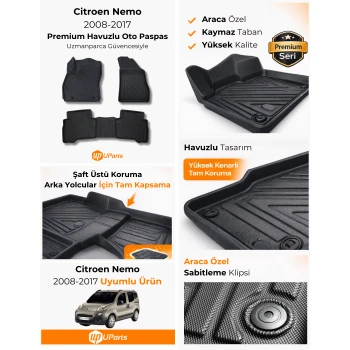 Citroen Nemo 2008-2017 Havuzlu Paspas Takımı UParts