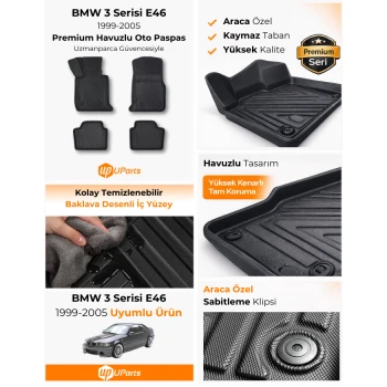 BMW 3 Serisi 1999-2005 Havuzlu Paspas Takımı UParts