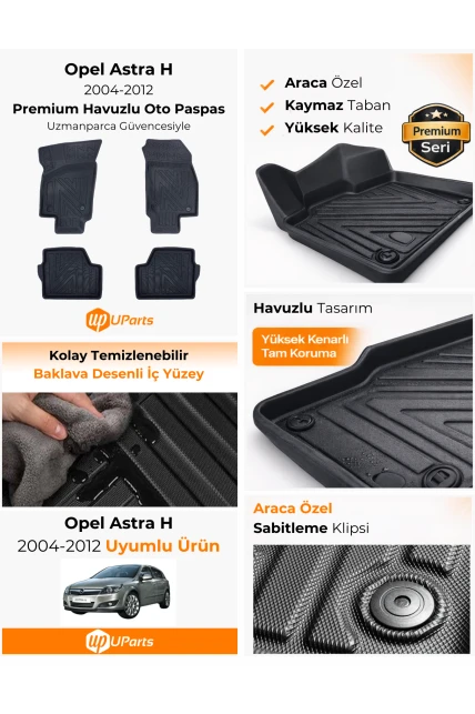 Opel Astra 2004-2012 Havuzlu Paspas Takımı UParts