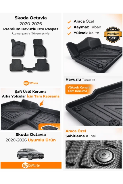 Skoda Octavia 2020-2026 Havuzlu Paspas Takımı UParts