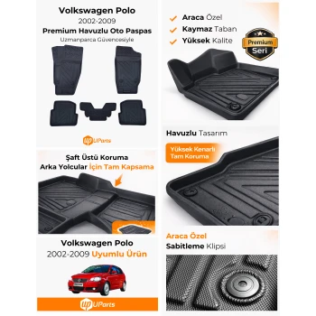 Volkswagen Polo 2002-2009 Havuzlu Paspas Takımı UParts