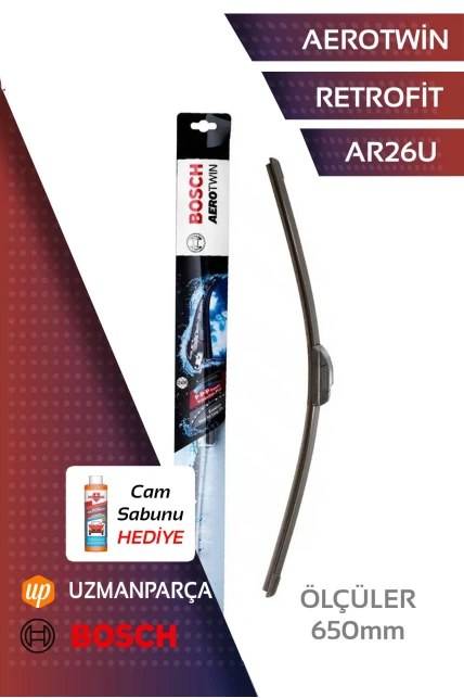 Renault Twingo 1997-2005 Bosch Aerotwin Retrofit Klasik Kancalı Muz Tipi Ön TEK Silecek 650mm - AR26