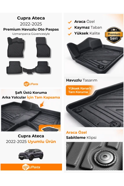 Cupra Ateca 2022-2025 Havuzlu Paspas Takımı UParts