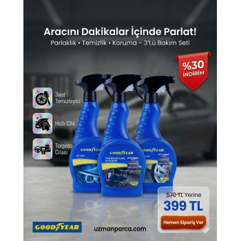 Goodyear 3’lü Cila Bakım Seti Jant Temizleyici - Hızlı Cila - Torpido Cilası 500 ML