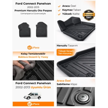 Ford Connect Panelvan 2002-2013 Havuzlu Paspas Takımı UParts